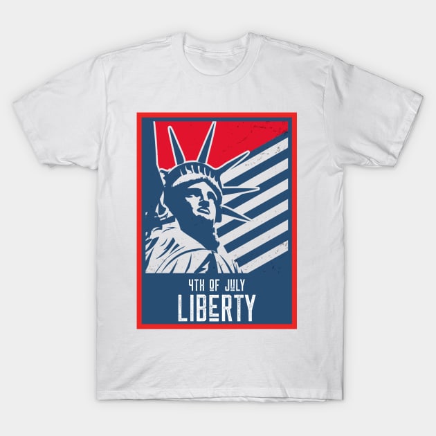 4th Of July Statue Of Liberty American T-Shirt by T-Shirt Dealer